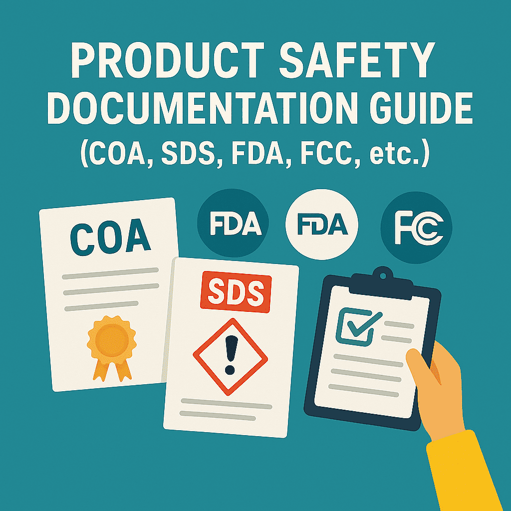 Product Safety Documentation Guide (COA, SDS, FDA, FCC, etc.)