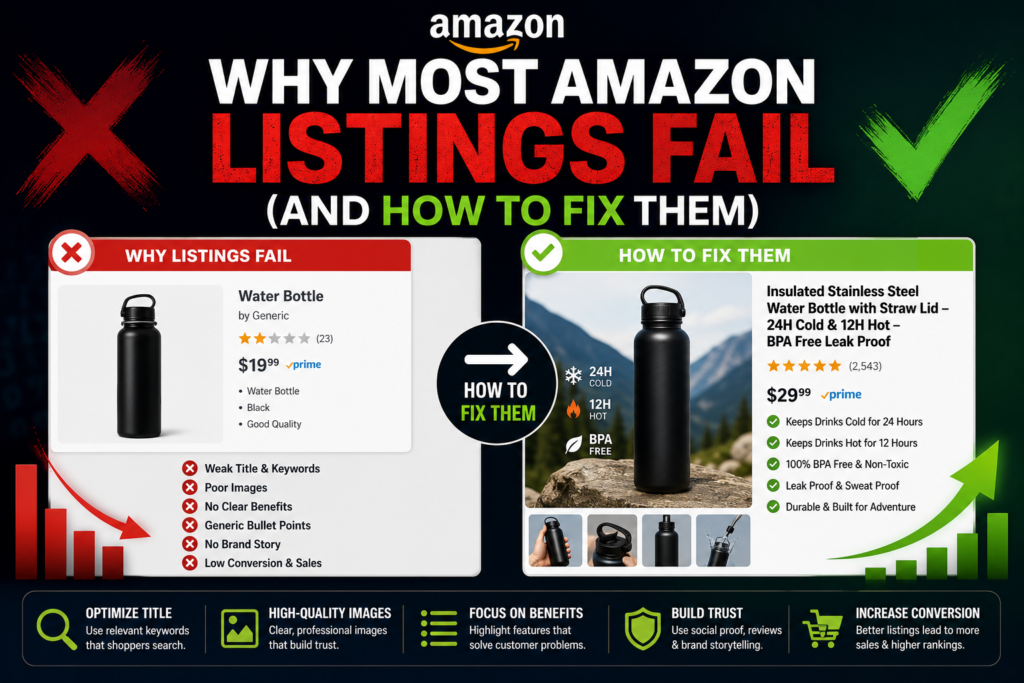 why most amazon listing fail