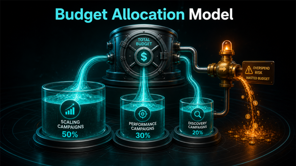 Qubeq branded diagnostic featured image for Amazon PPC Budget Allocation Model.