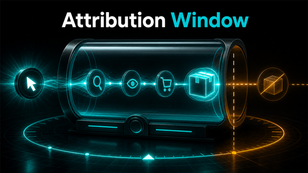 Qubeq branded diagnostic featured image for Amazon Sales Attribution Window Explained.