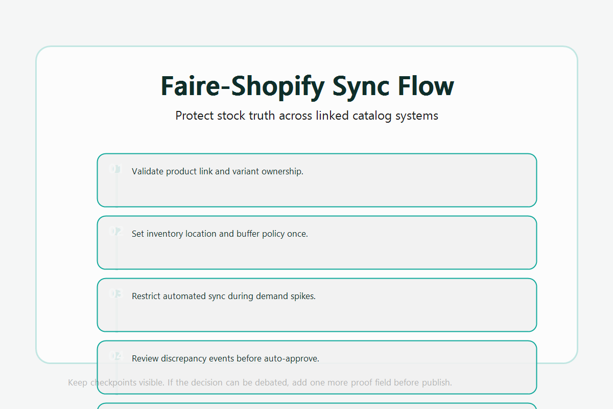 Faire Shopify inventory sync readiness workflow