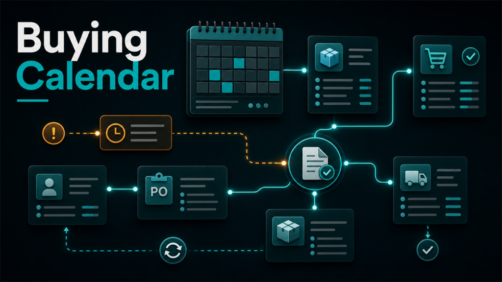 Brand planner reviewing seasonal wholesale buying windows and inventory timing on Faire