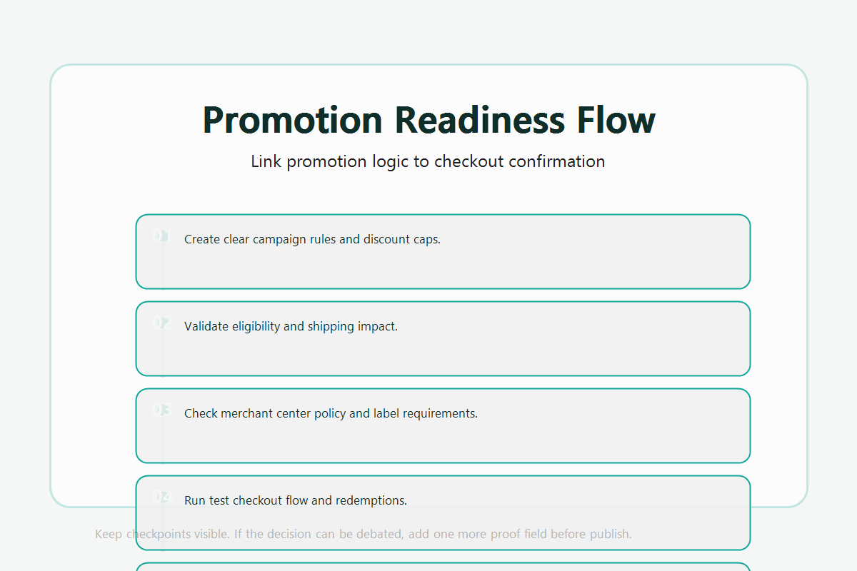 Merchant Center promotions readiness workflow