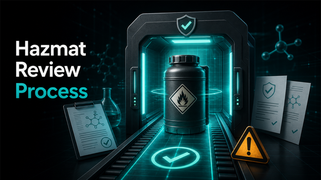 Qubeq branded diagnostic featured image for Amazon Hazmat Review: What Sellers Need to Know Before Sending FBA Inventory.