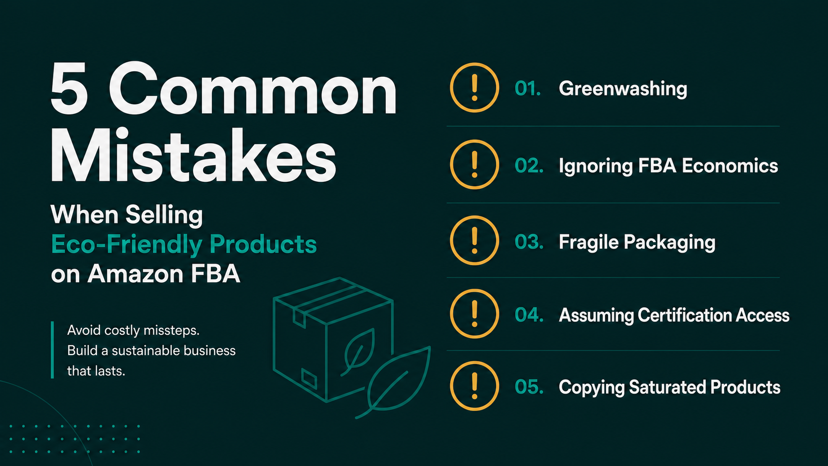Five common mistakes to avoid when selling eco-friendly products on Amazon FBA
